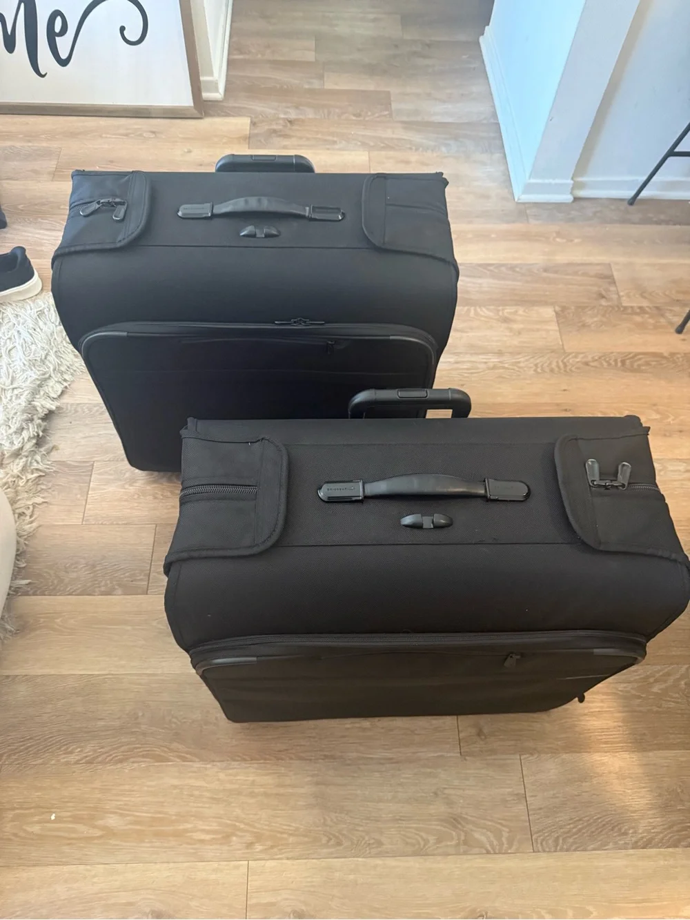 2 Briggs & Riley Black Rolling Garment Bags with Telescoping Handle